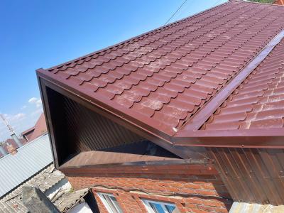Монтаж новой металлочерепицы 72m2